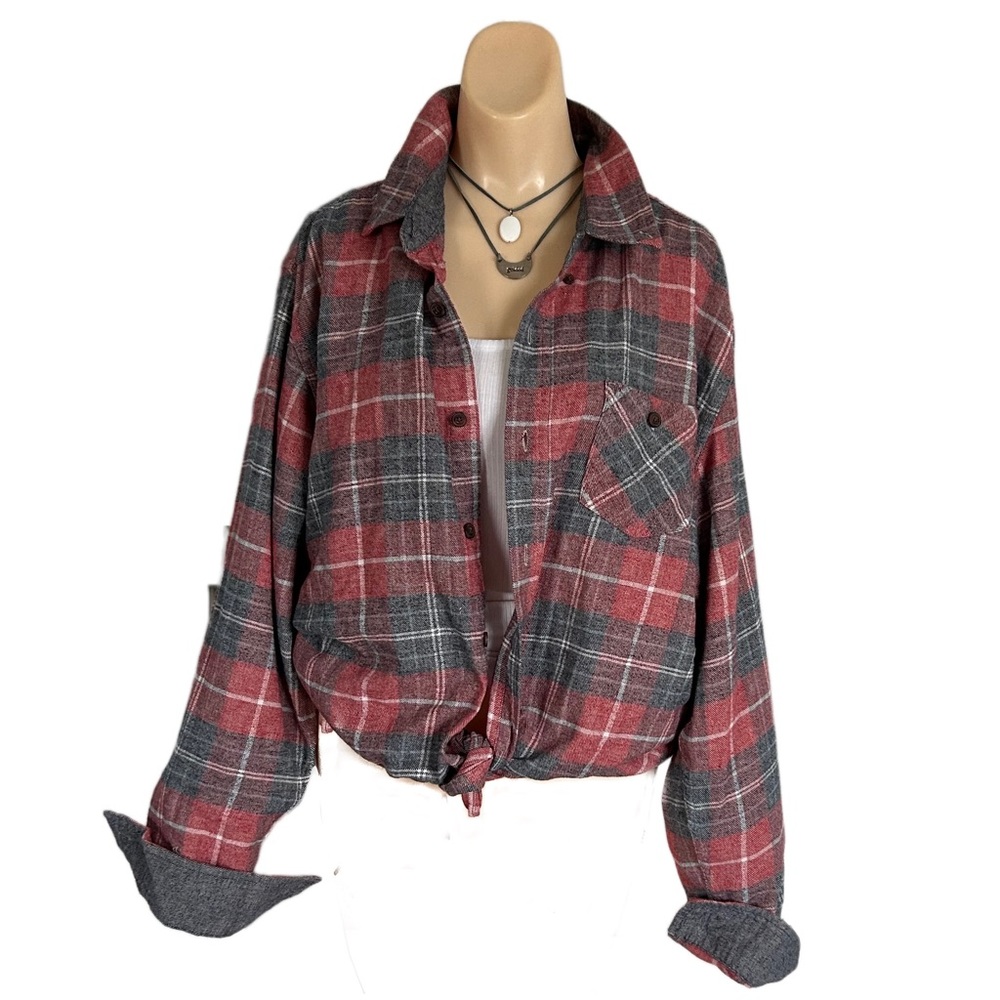 "One of a kind" Luke Bryan Upcycled Boyfriend Flannel - Picture 2 of 3